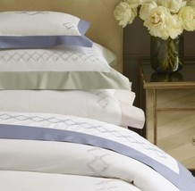 Sferra Quarto Boudoir Sham White with Silver Sage Embroidery Cotton Perc... - €27,33 EUR