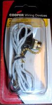 Brass PULL CHAIN Canopy SWITCH ceiling light fixture lamp 6A 125V COOPER... - $18.44