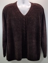 L) Women&#39;s Emily Rose Brown Pullover Soft Acrylic Sweater XL - £10.17 GBP