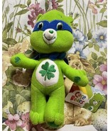 Care Bears Good Luck Bear Green 8&quot; Stuffed Plush by Nanco Clover Shamroc... - £6.80 GBP