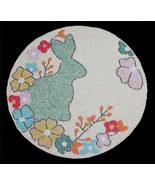 Isaac Mizrahi Bunny Flowers 15&quot; Multicolor Round Beaded Charger Placemat... - $41.14 CAD
