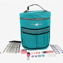 Peacock&#39;s Signature Knit Kit: 20-Piece Designer Knitting Set with 7-Pocket Yarn - £94.76 GBP