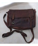 Rare Vintage  Brown Leather Messenger Bag,Satchel, Antique- Used-Old Han... - €150,62 EUR