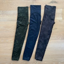 Spanx Look At Me Know Seamless Leggings Camo Marble Navy Green Blue XL - £65.70 GBP