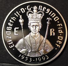 Jamaica 1993~RARE SILVER PROOF~5,500 Minted~Coronation Of Queen Elizabeth - £57.80 GBP