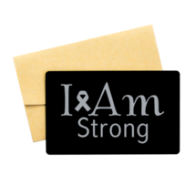 Motivational Metastatic Breast Cancer Black Aluminum Card, I Am Strong, Inspirat - £13.25 GBP