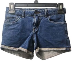 Levis Kids Size 10 Knit Shorty Shorts Short Dark Wash Denim Cuffed - $20.78