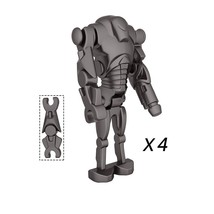 4pcs Gray Super Battle Droid (with Cannon Arm) Star Wars Minifigures Toys - £3.18 GBP