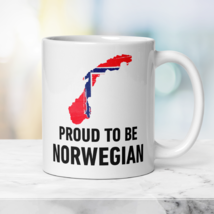 Patriotic Norwegian Mug Proud to be Norwegian, Gift Mug with Norwegian Flag - $21.50