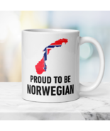 Patriotic Norwegian Mug Proud to be Norwegian, Gift Mug with Norwegian Flag - £17.13 GBP