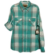 Red Camel Men&#39;s Long Sleeve Button Front Turquoise Remix Shirt Size XL - £18.08 GBP