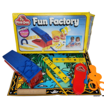 Vintage 1987 PLAY-DOH Fun Factory 90020 Playset W/ Extras Fun Cutter Swiss Knife - £36.63 GBP