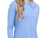 NWT Ladies GOTTEX Periwinkle Long Sleeve Crew Neck Shirt Ruffle Trim M L... - $44.99