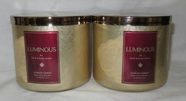 Bath &amp; Body Works 3-wick Scented Candle Lot Set of 2 LUMINOUS - £54.02 GBP