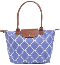 Longchamp Le Pliage Lattice Logo Horse Print Medium Nylon Tote ~NIP~ Lavender - £140.86 GBP