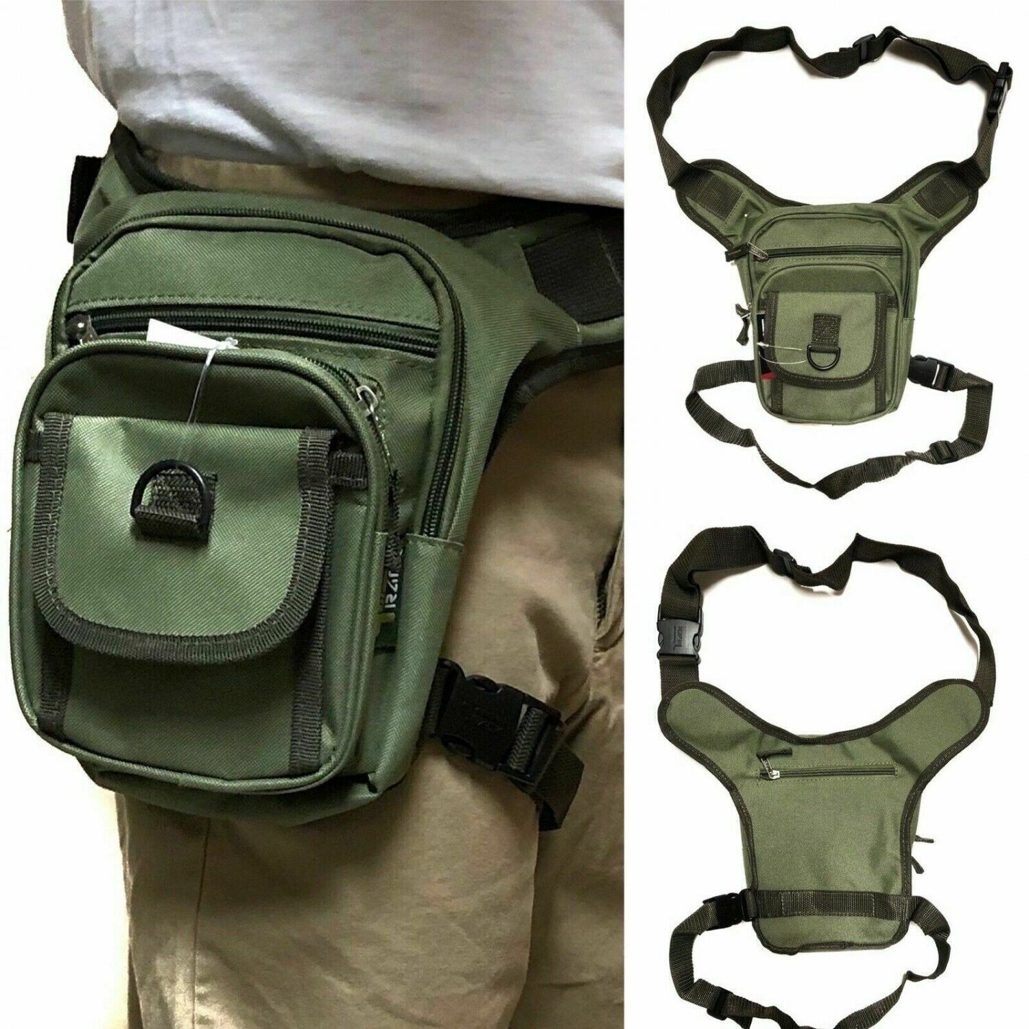 Waist Drop Leg Thigh Bag Outdoor Hip Belt Fanny Utility Pack Pouch OLIVE... - $21.04