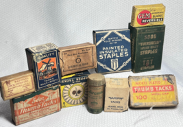 Vtg Advertising Lot Of Mixed Brand Household Nails Tacks Rivets Staples Boxes - £31.93 GBP