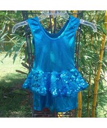 CURTAIN CALL Leotard Dance Costume Teal Blue Skirt Shorts E2167 Child Sz... - $39.08 CAD