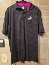 Footjoy Legends Of Parris Island SC Golf Course Club Shirt Size XL Black Pink - $21.95