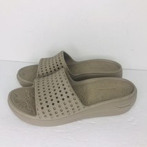 Skechers Foamies Arch Fit Slip On Summer Sandals Shoes Women’s 8 Tan Beige - $21.68