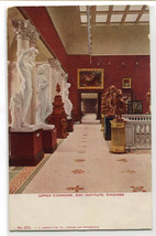 Art Exhibit Sculptures Upper Corridor Interior Chicago Art Institute IL postcard - £5.49 GBP