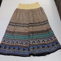 Gypsy Wear In Peace Women's Multicolor Elastic Waist Pleated Skirt Size XL image 10