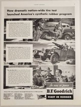 1943 Print Ad BF Goodrich Tires Borden&#39;s Milk Truck,Army Vehicle in Combat WW2 - £17.97 GBP