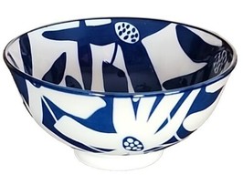 Four (4) ONEMORE ~ Navy &amp; White ~ 10 Oz. ~ Durable Ceramic Bowls ~ Stack... - £22.09 GBP