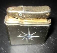 Vintage COLIBRI MONOGAS Art Deco STAR etched Automatic Gas Butane Lighter - $19.99