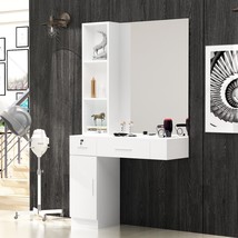 Wall Mount Styling Salon Locking Cabinet Stylist Station Barber Dressing Table - £135.90 GBP