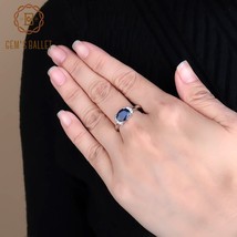 GEM&#39;S BALLET 2.02Ct Classic Natural Blue Sapphire Rings For Women Real 925 Sterl - £37.54 GBP