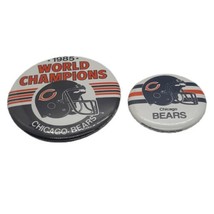 1985 Chicago Bears World Champions  and Chicago Bears Pinback Buttons Set of 2 - £11.13 GBP
