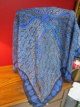 Silk scarf made in Korea 32in blue tones - £23.74 GBP