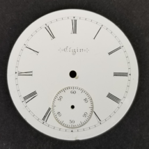 Elgin pocket watch face white porcelain 1 11/16&quot; antique parts - $474.79 MXN