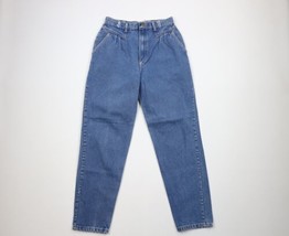 Vintage 90s Wrangler Womens 12 Distressed Pleated Tapered Leg Denim Jeans USA - £31.61 GBP