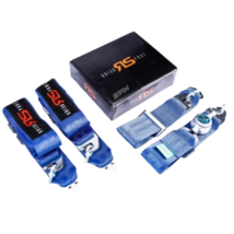 RS Racing Blue Seat Belt Harness 4 Point 3&quot; Snap On Sports Cam Lock Universal - $132.56