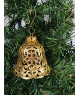 Vintage filigree Christmas Ornament German bell shape ornament pierced m... - £24.73 GBP