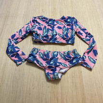 Floral Pink Blue Unbranded 2 Piece Swim Suit Long Sleeve XL - $18.39
