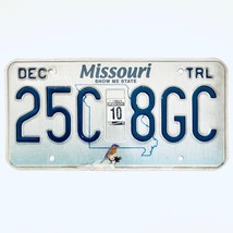 2010 United States Missouri Bluebird Passenger License Plate 25C 8GC - €11,24 EUR