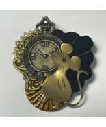 Vintage Mouse an Clock Brooch - Pin - £22.81 GBP