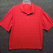 vtg Nike Golf Dri-Fit Polo Shirt Men&#39;s Sz 2XL Red Short Sleeve Light Stripes - £13.69 GBP