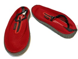 Wave Runner Kids Size 2 Red Quick Dry Barefoot Slip On Zip Water Sock - $9.63