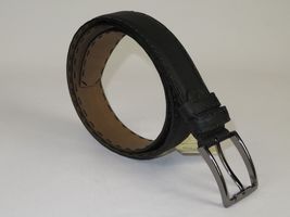 Men Genuine Leather Belt PIERO ROSSI Turkey Full Grain Hand Stitch 301 Black image 4