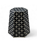 Luxurious Bone inlay geometric pattern hexagonal End table - $15,350.47 MXN