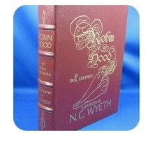 Robin Hood  Easton Press Color Illustrated  C Wyeth Red Leather  Paul Cr... - $47.52