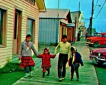 Principale Street Vista Nome Alaska Ak Inuit Famiglia Legno Sidewalk Cromo - $7.12