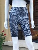 Yogalicious LUX Animal Printed Elastic Free Super High Waist 9&quot; Shorts, ... - $24.26