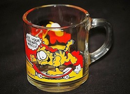 Garfield &amp; Friends Animation Art Character Coffee Mug Glass Cup 1978 McD... - £7.75 GBP