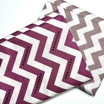 Zig Zag Fabric Fat Quarter 2 Pack 1 Taupe and White 1 Plum and White 100% Cotton - £4.38 GBP