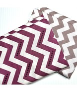 Zig Zag Fabric Fat Quarter 2 Pack 1 Taupe and White 1 Plum and White 100... - £4.29 GBP